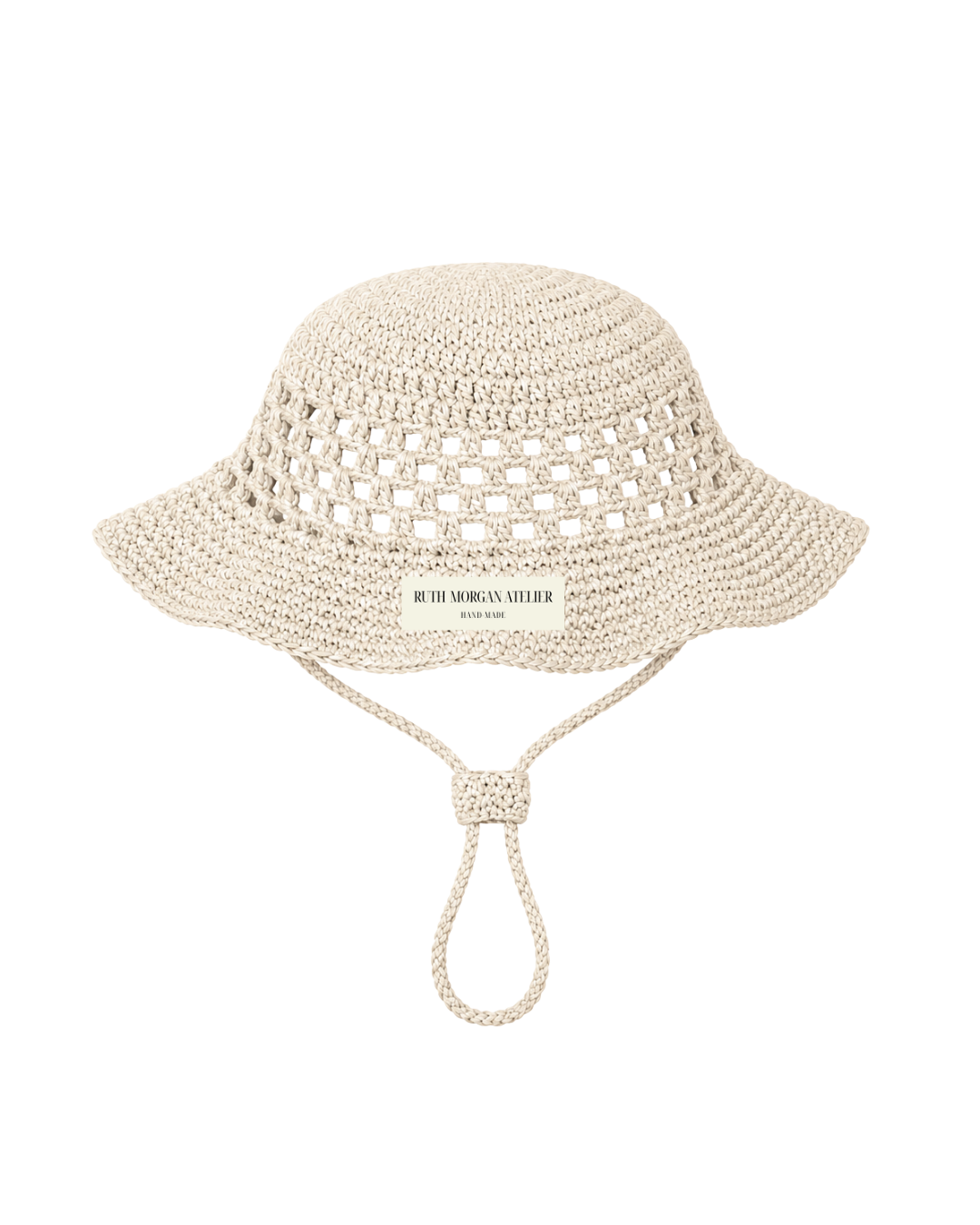 Cream Wavy Cowboy Crochet Bucket Hat
