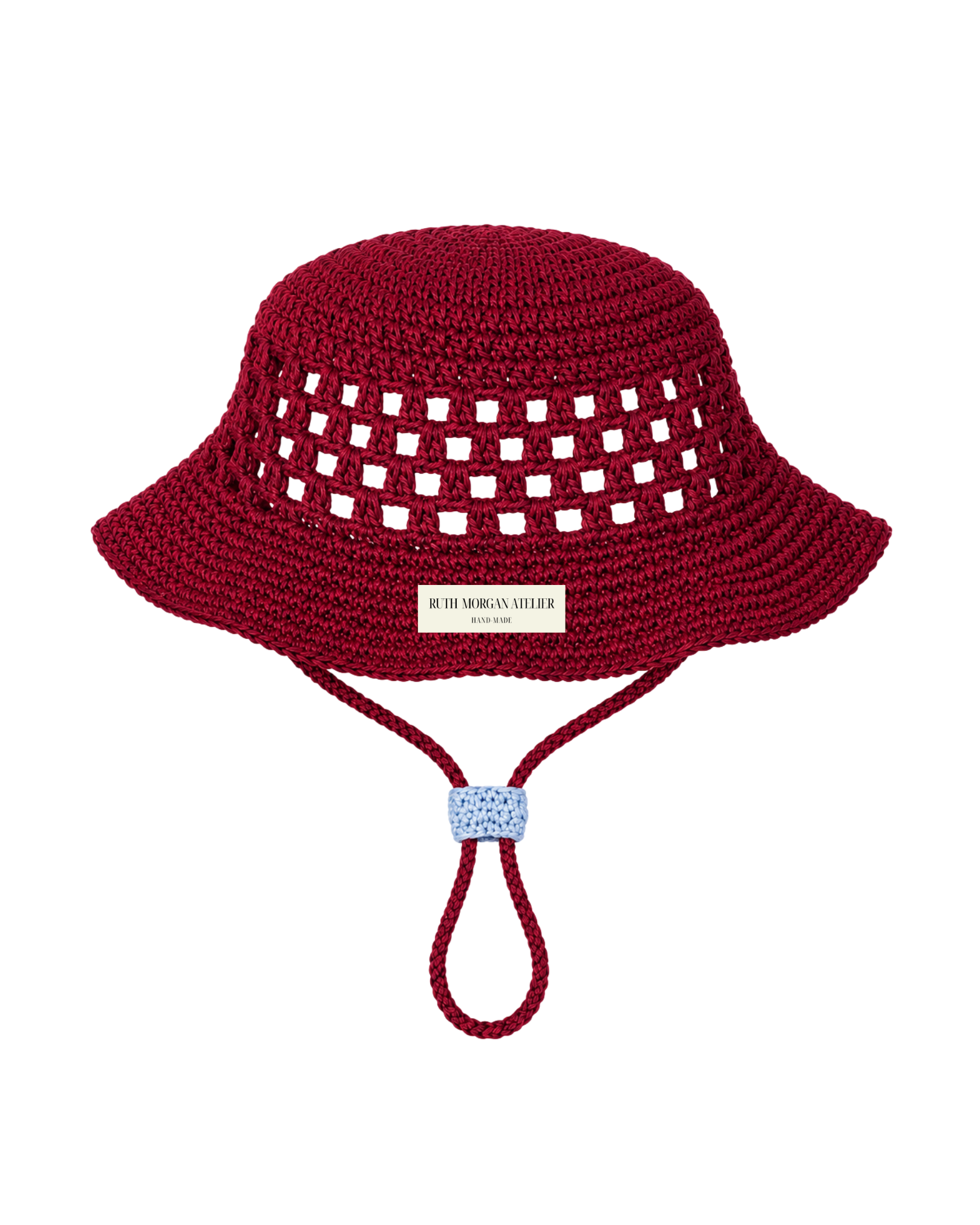Burgundy Wavy Cowboy Crochet Bucket Hat
