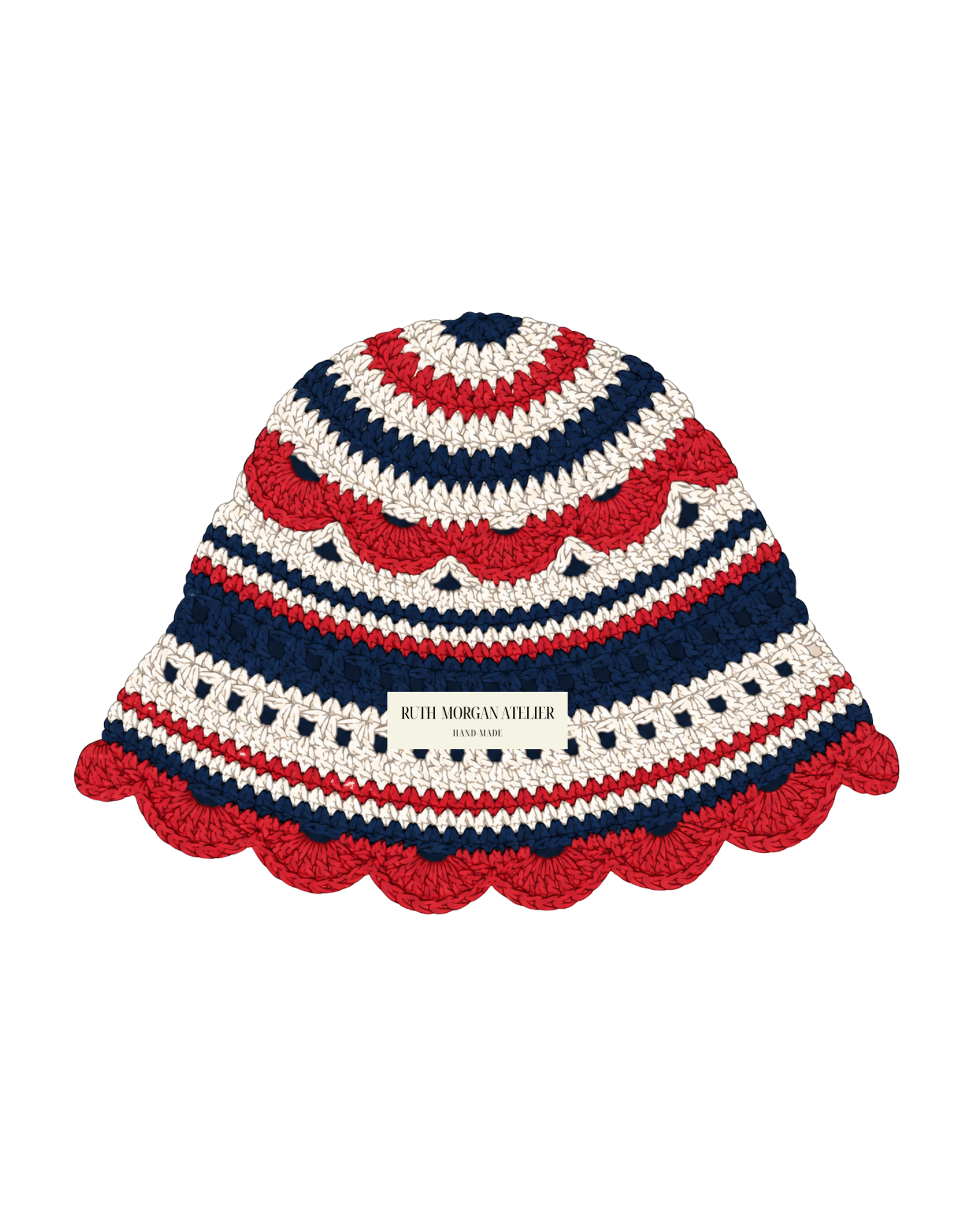 Nautical Shell Crochet Bucket Hat