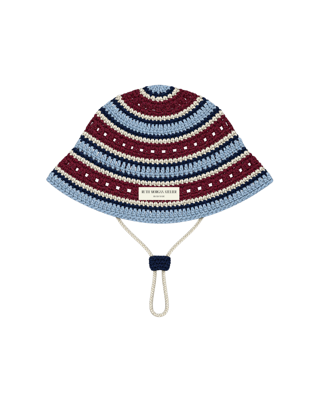 Nautical Stripe Crochet Cowboy Bucket Hat