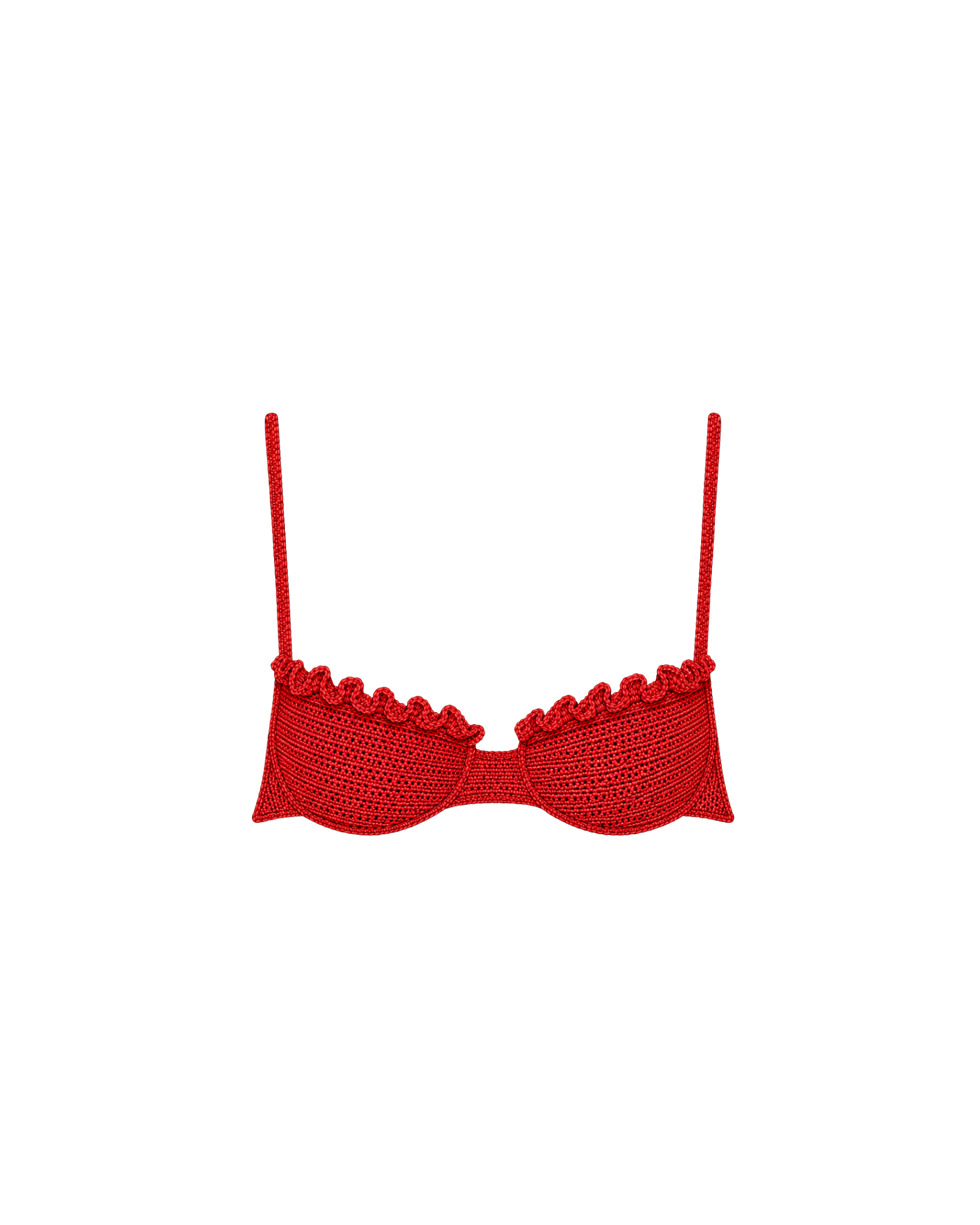 Red Shell Crochet Bra