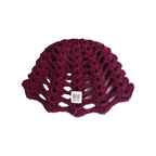 Burgundy Crochet Skull Cap
