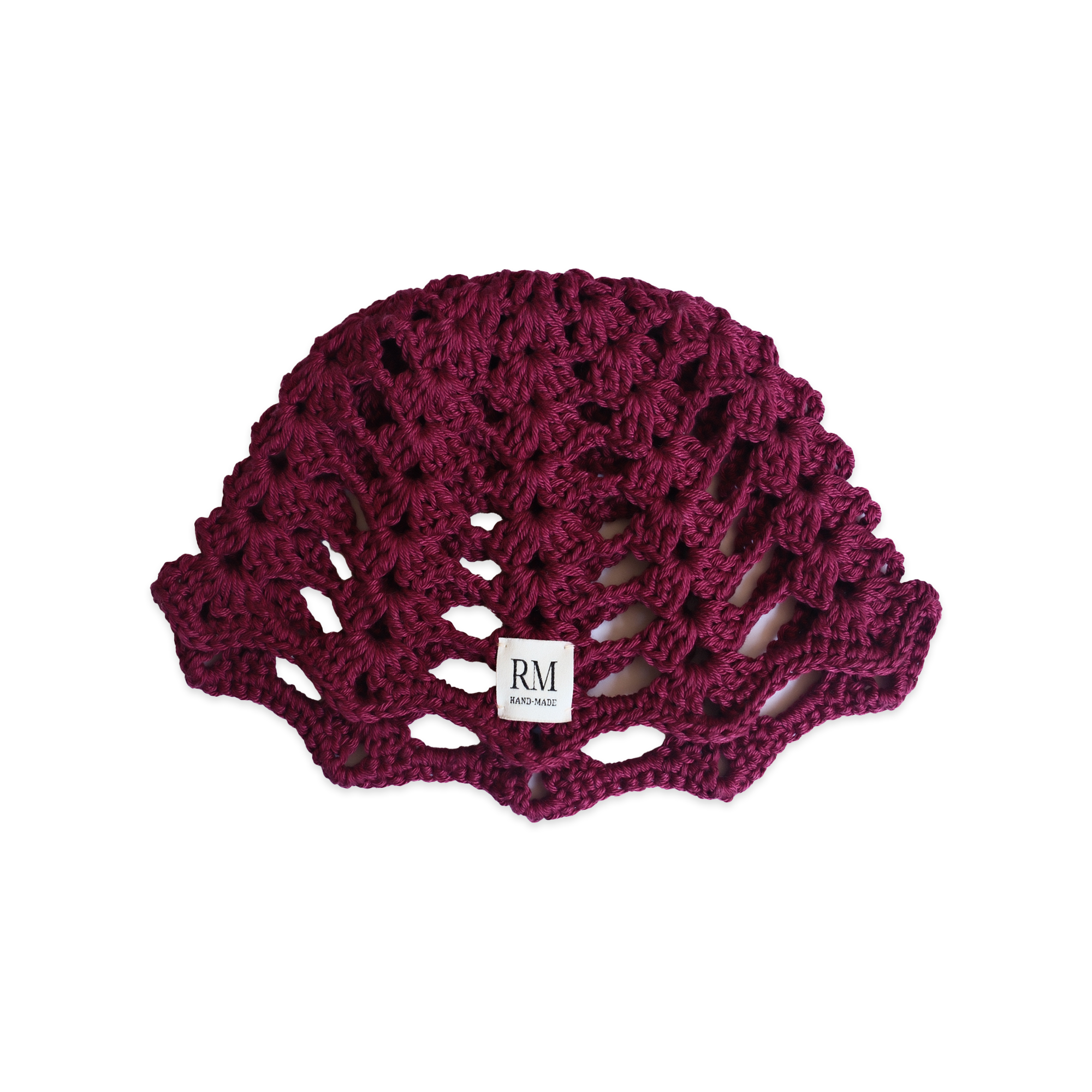 Burgundy Crochet Skull Cap