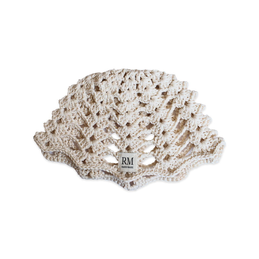 Cream Crochet Skull Cap
