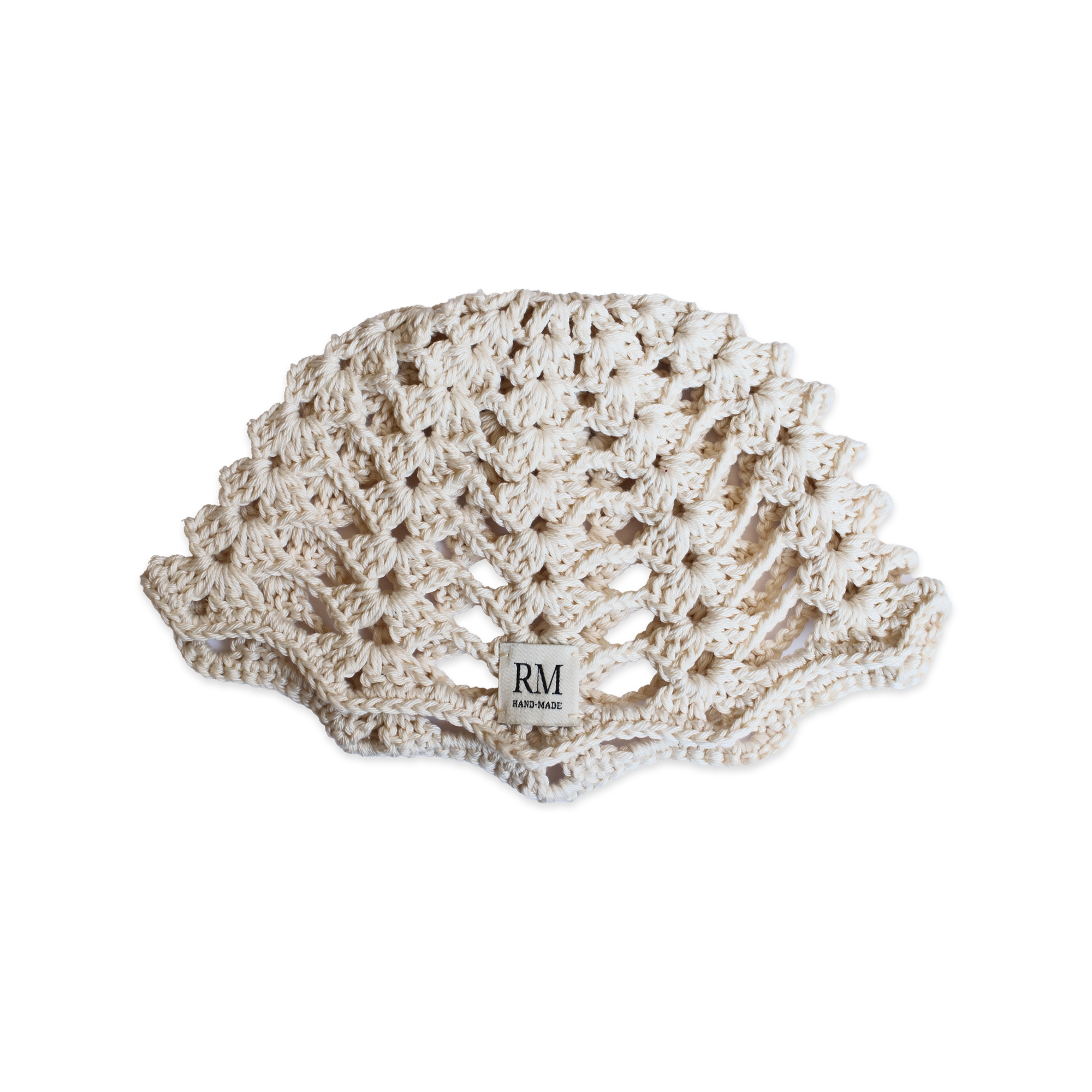 Cream Crochet Skull Cap