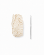 Cream Crochet Skull Cap