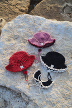 Kids Crochet Collar in Navy and Cream