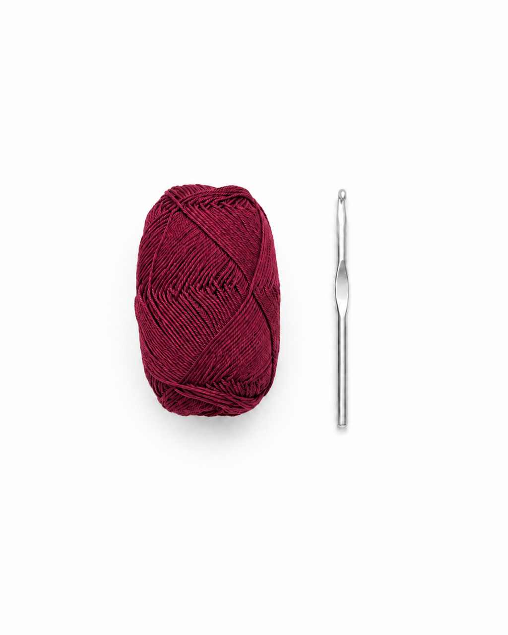 Burgundy Crochet Skull Cap
