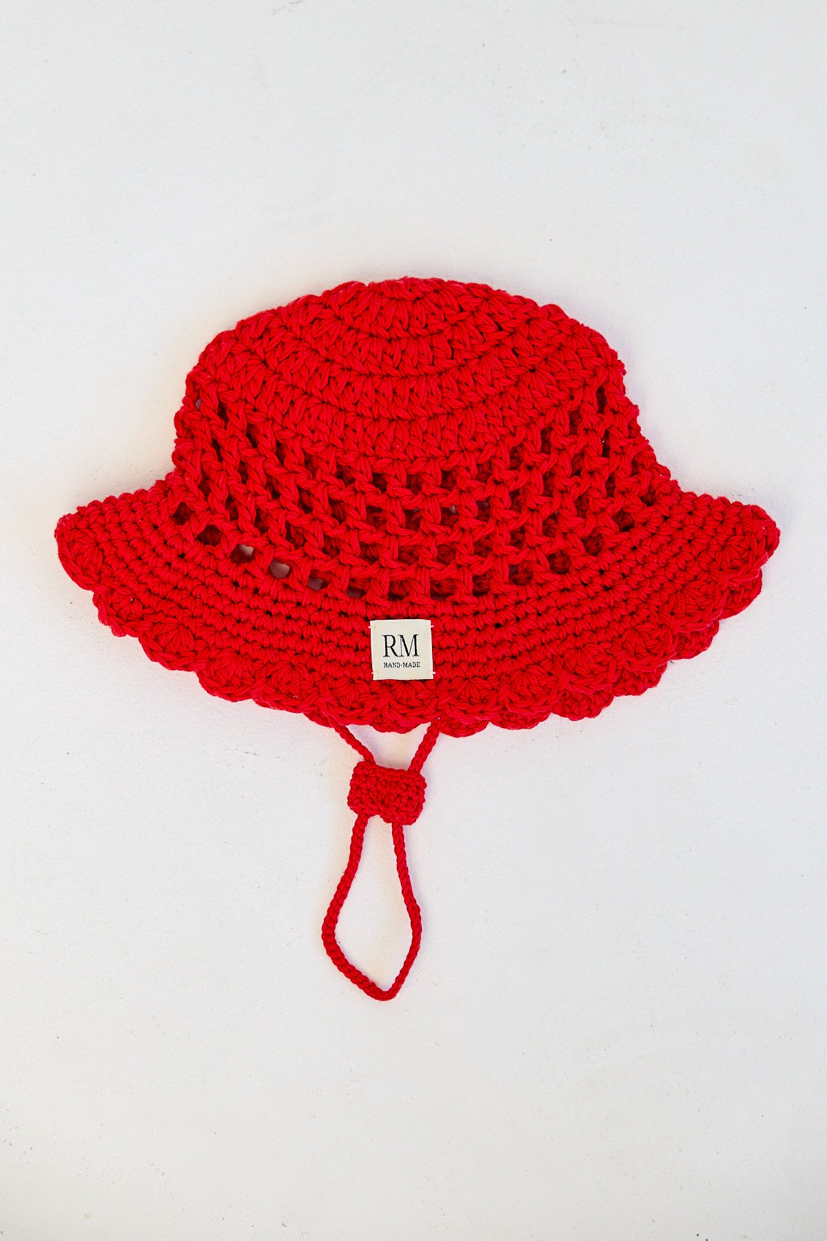 Kids Crochet Bucket Hat in Red