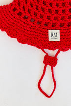 Kids Crochet Bucket Hat in Red