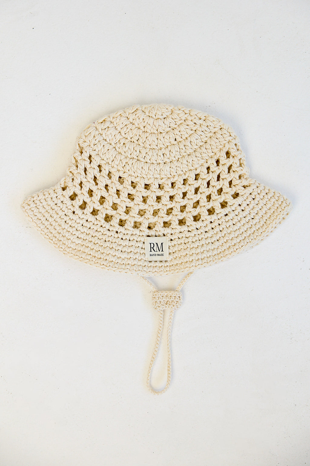Kids Crochet Bucket Hat in Cream