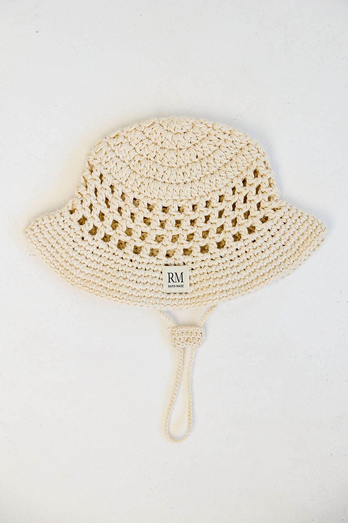 Kids Crochet Bucket Hat in Cream