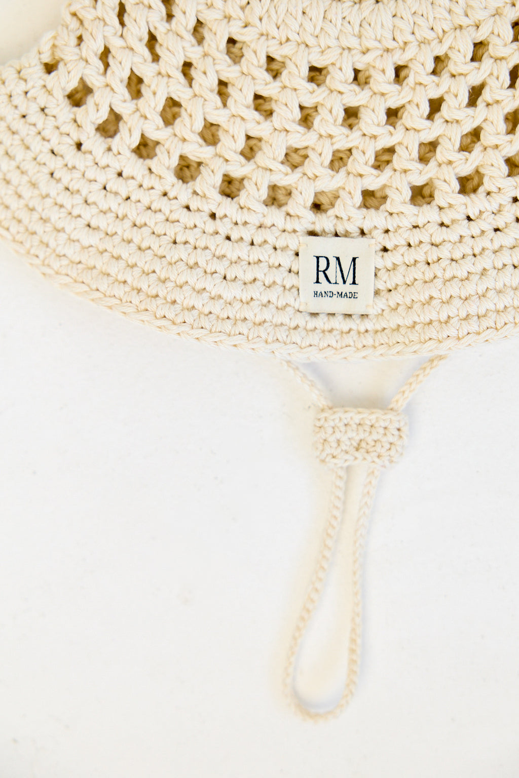 Kids Crochet Bucket Hat in Cream