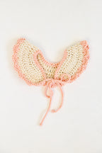 Kids Crochet Collar in Cream and Pink