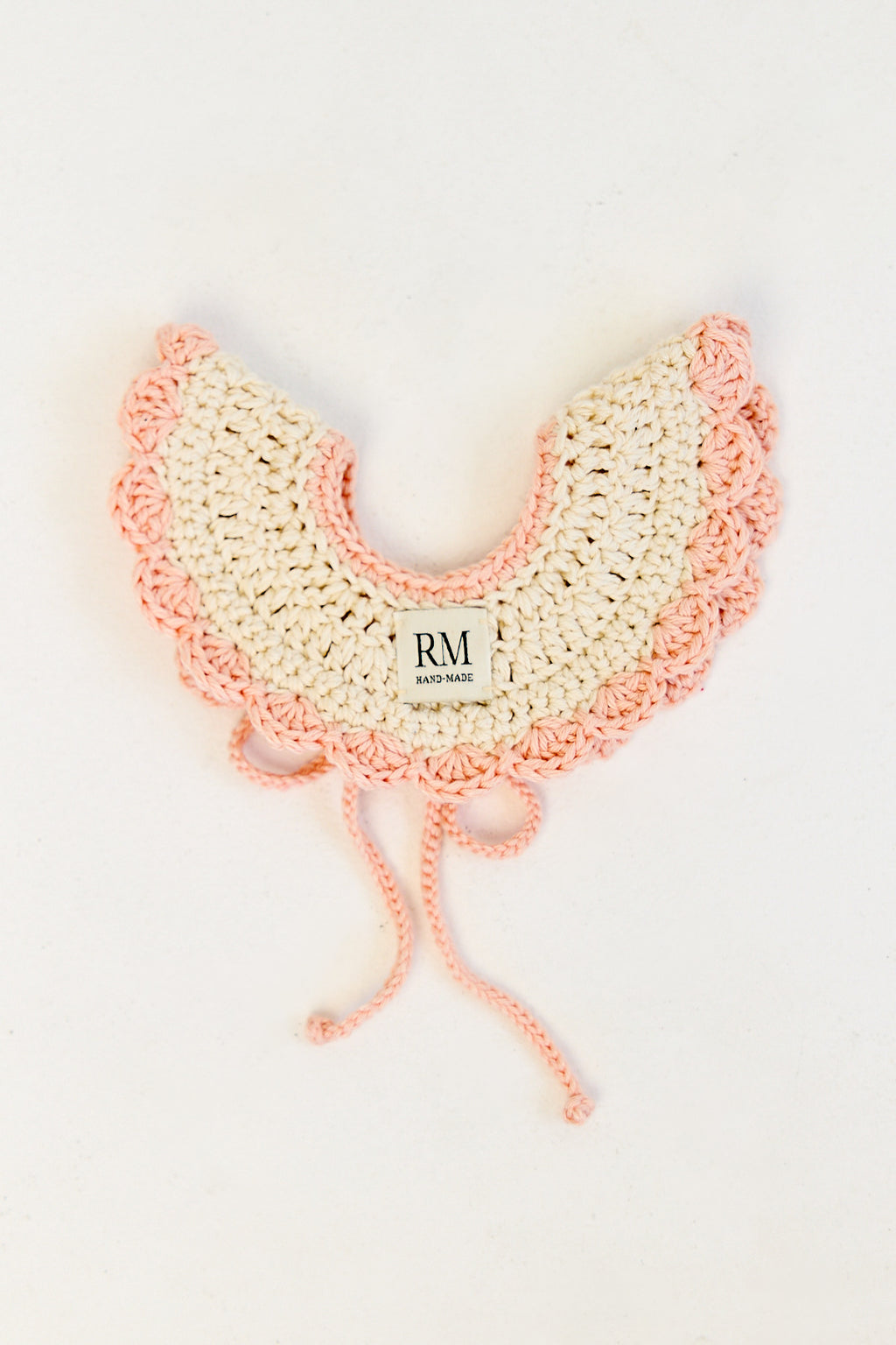 Kids Crochet Collar in Cream and Pink