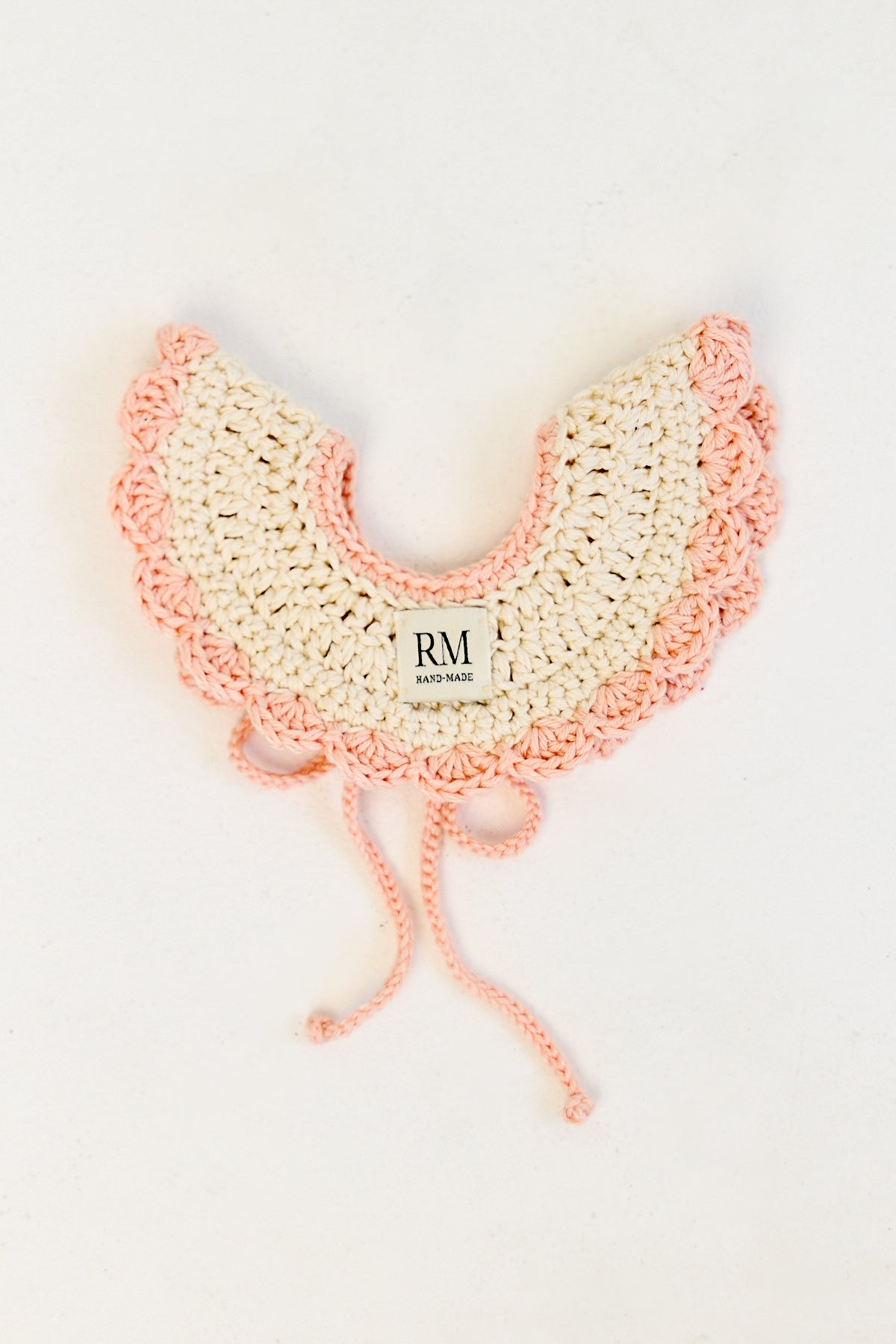Kids Crochet Collar in Cream and Pink