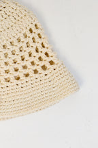Cream Crochet Bucket Hat