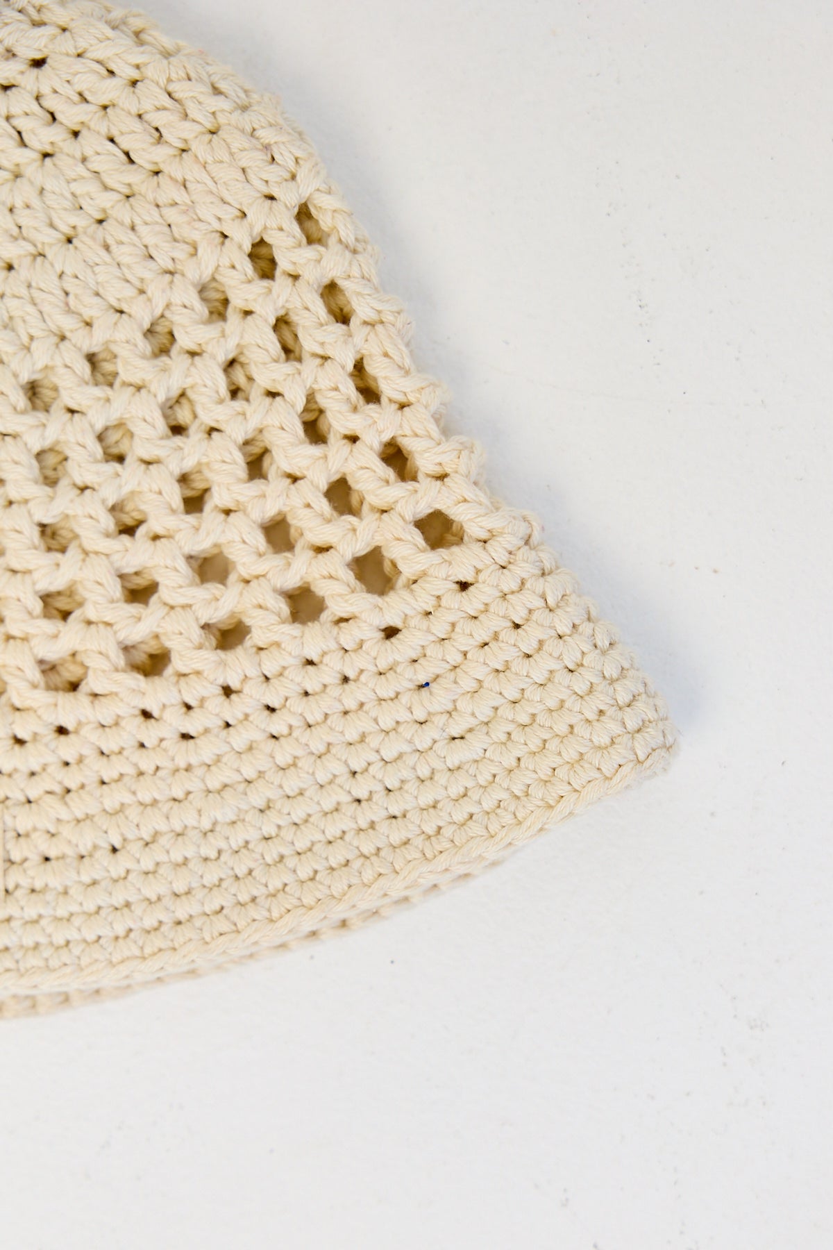 Cream Crochet Bucket Hat