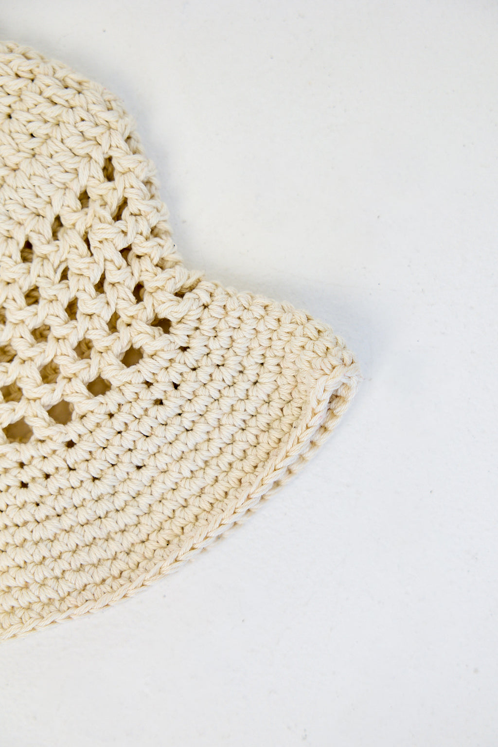 Cream Wavy Cowboy Crochet Bucket Hat