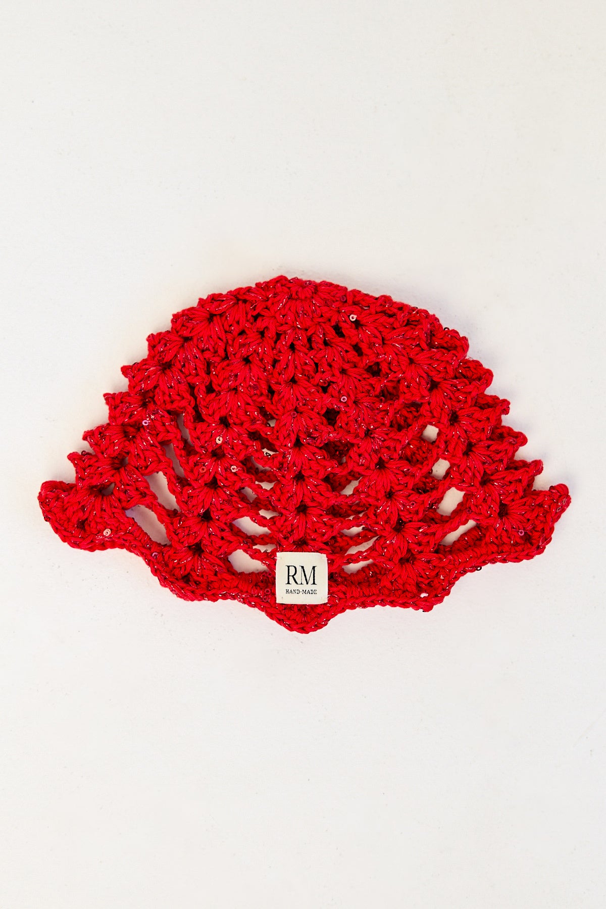 Red Crochet Skull Cap