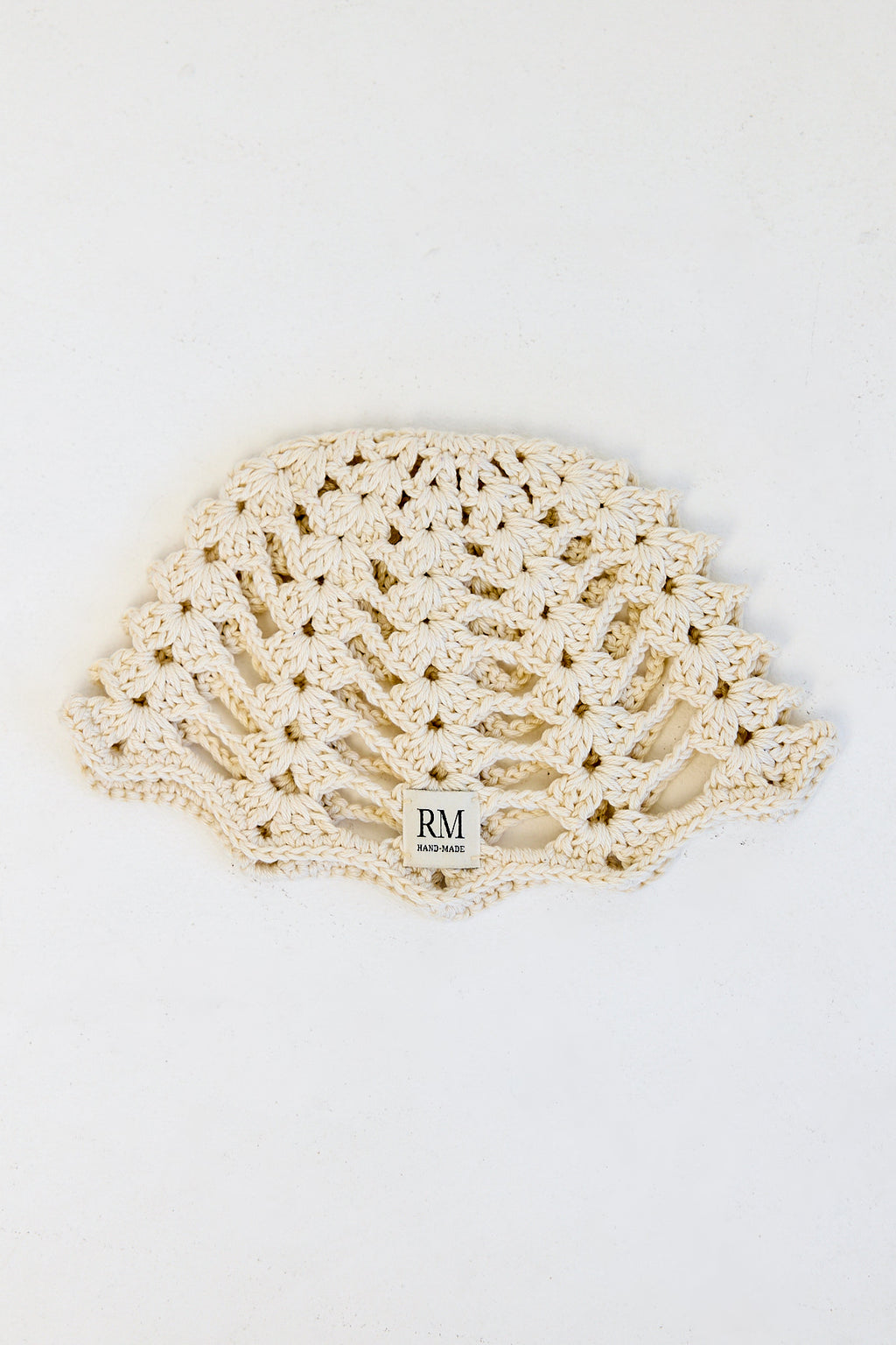 Cream Crochet Skull Cap