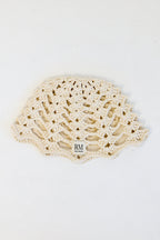 Cream Crochet Skull Cap