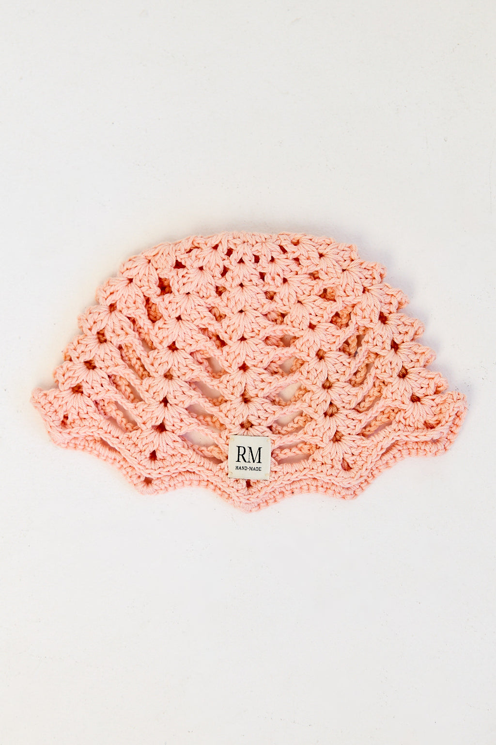 Peach Crochet Skull Cap