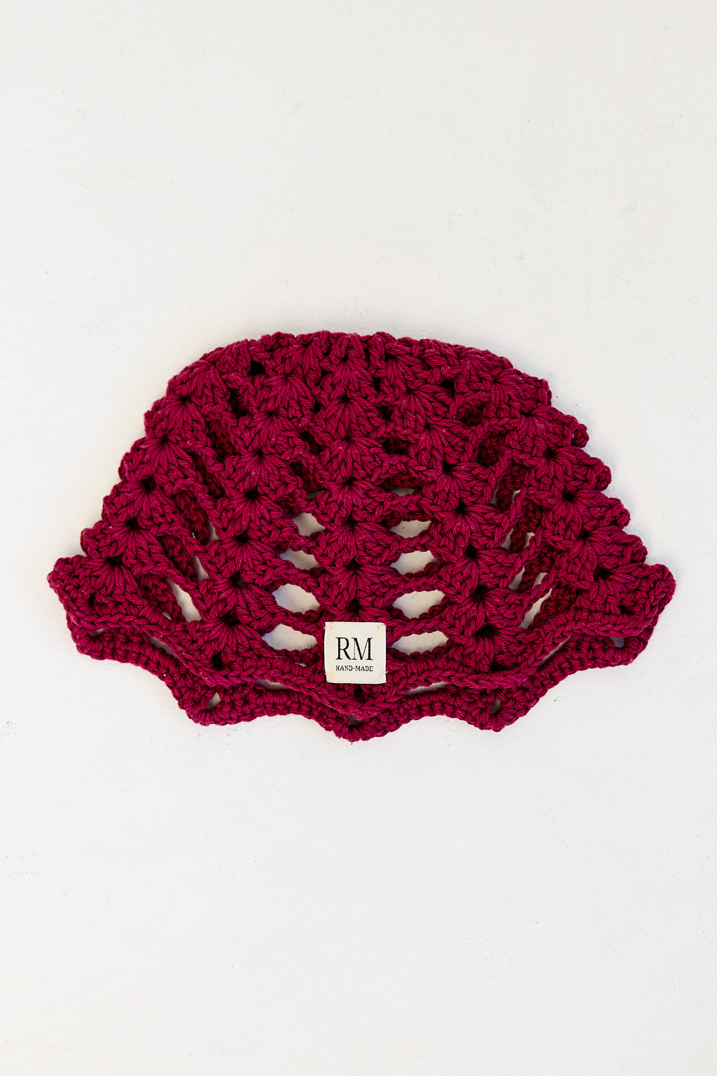 Burgundy Crochet Skull Cap