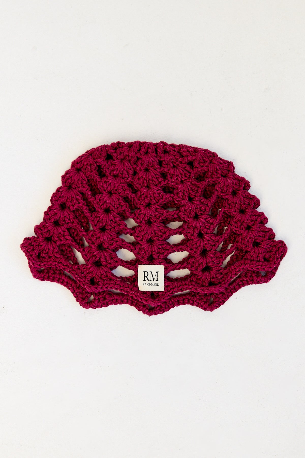 Burgundy Crochet Skull Cap