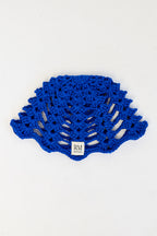 Cobalt Blue Crochet Skull Cap