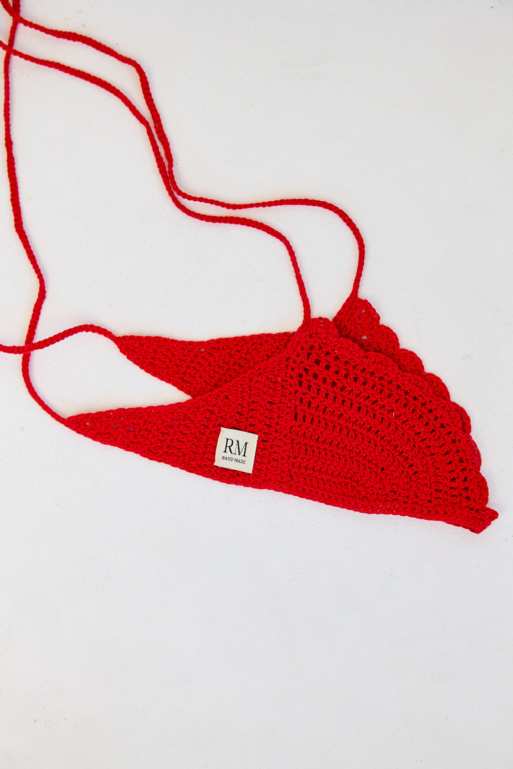 Red Shell Crochet Bra
