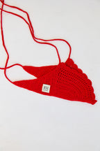 Red Shell Crochet Bra