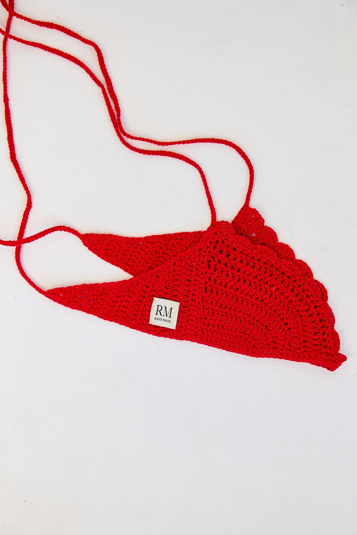 Red Shell Crochet Bra