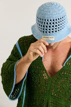 Blue Crochet Bucket Hat