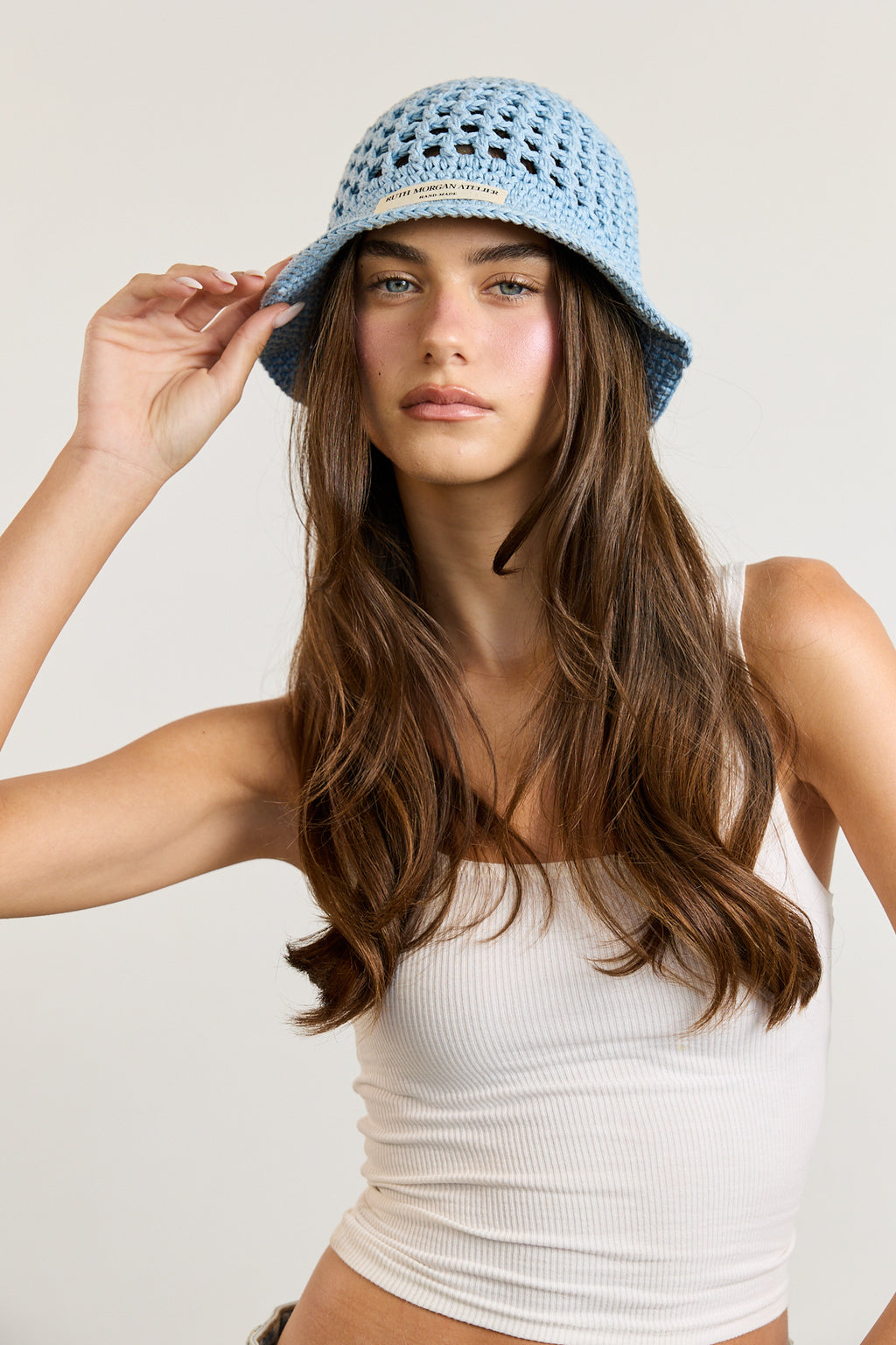 Blue Crochet Bucket Hat