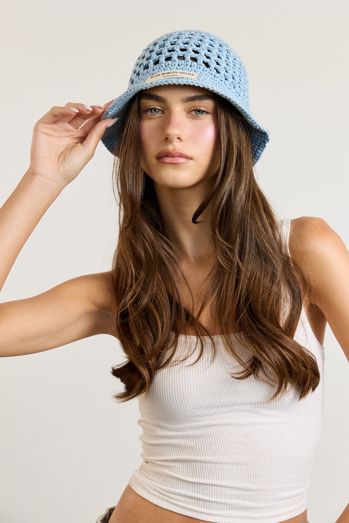 Blue Crochet Bucket Hat