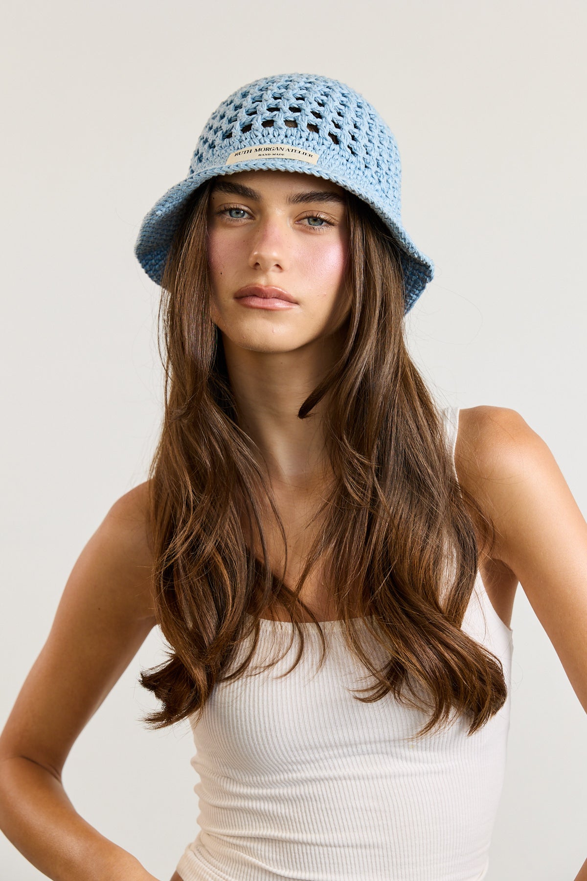 Blue Crochet Bucket Hat