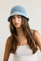 Blue Crochet Bucket Hat