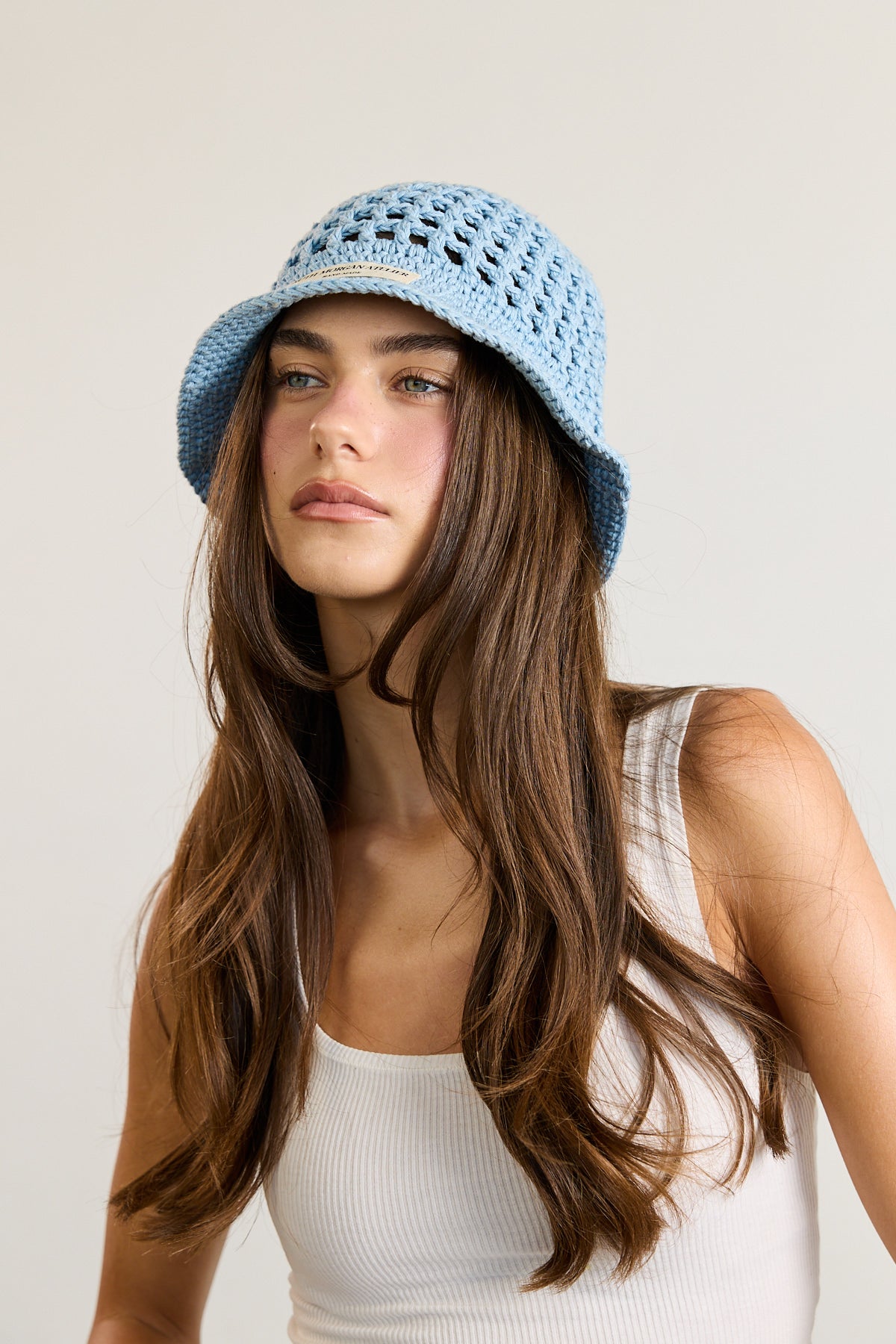 Blue Crochet Bucket Hat