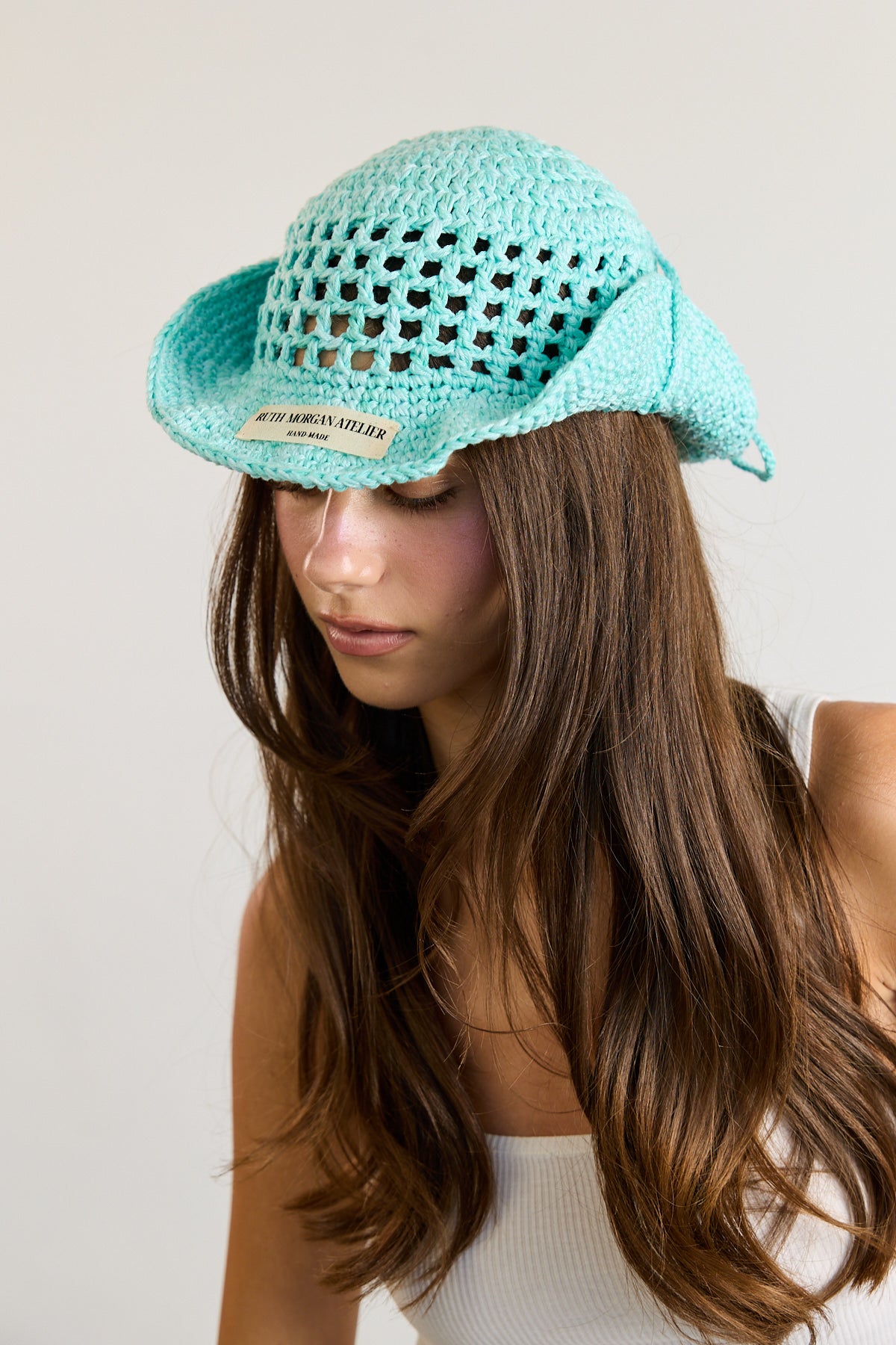 Tiffany Blue Wavy Cowboy Crochet Bucket Hat