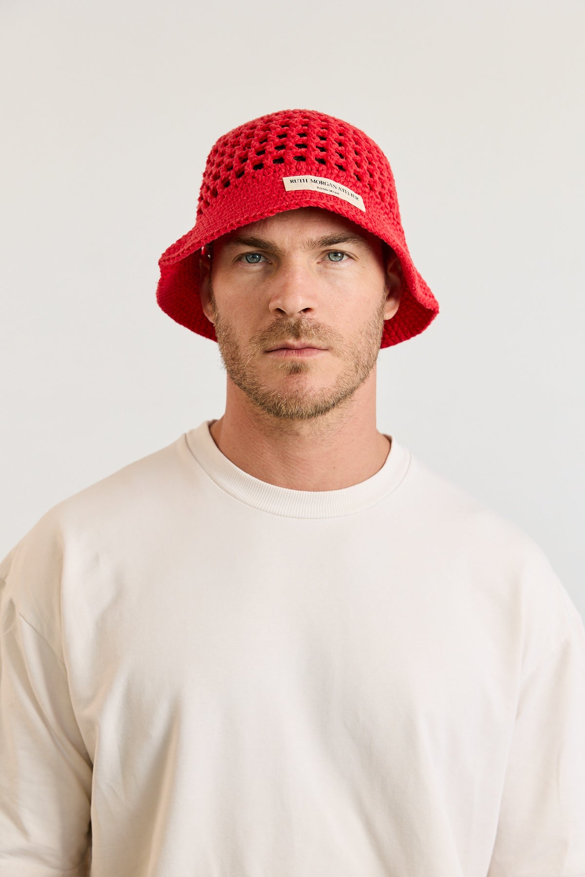 Red Crochet Bucket Hat