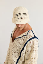 Cream Crochet Bucket Hat