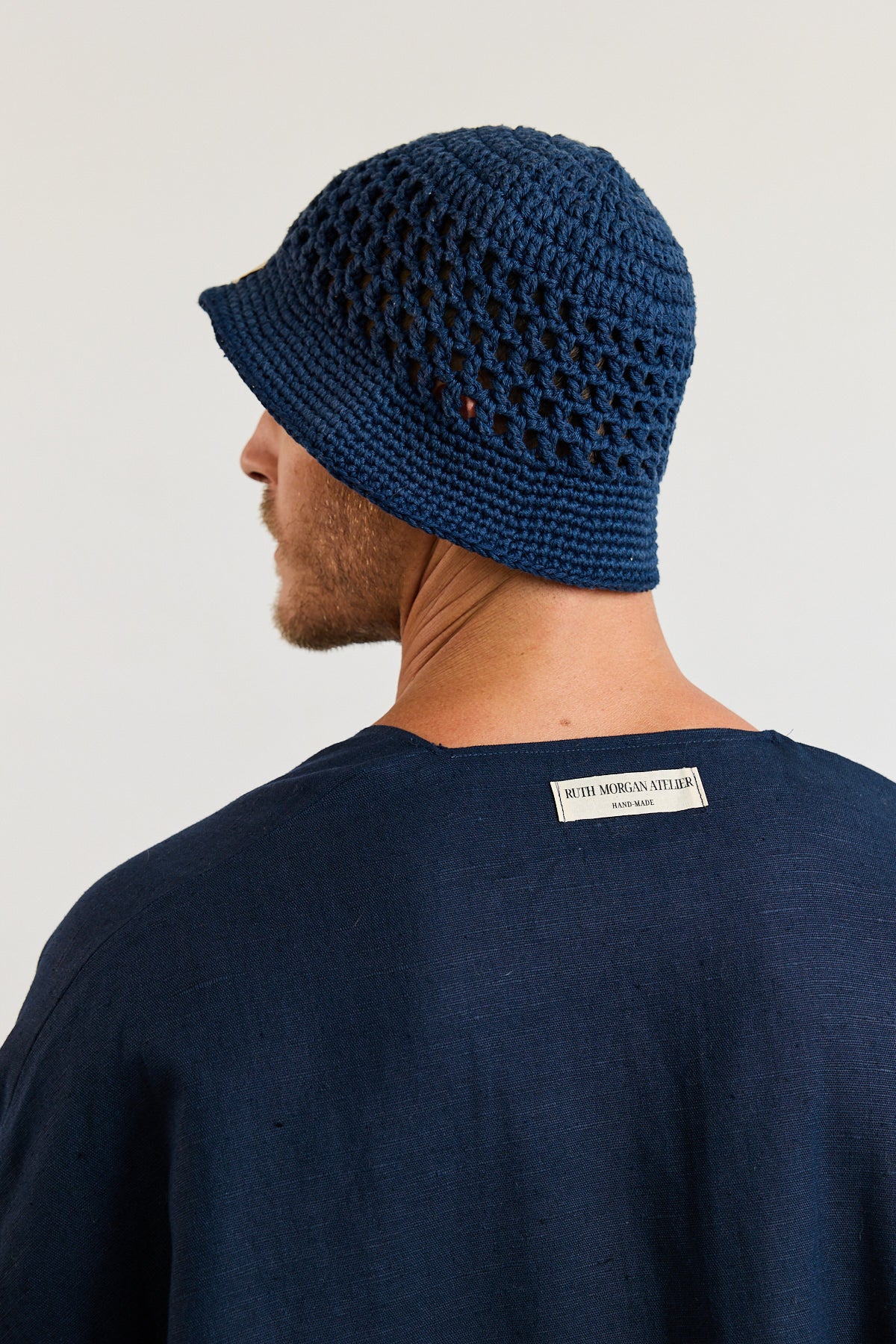 Navy Crochet Bucket Hat