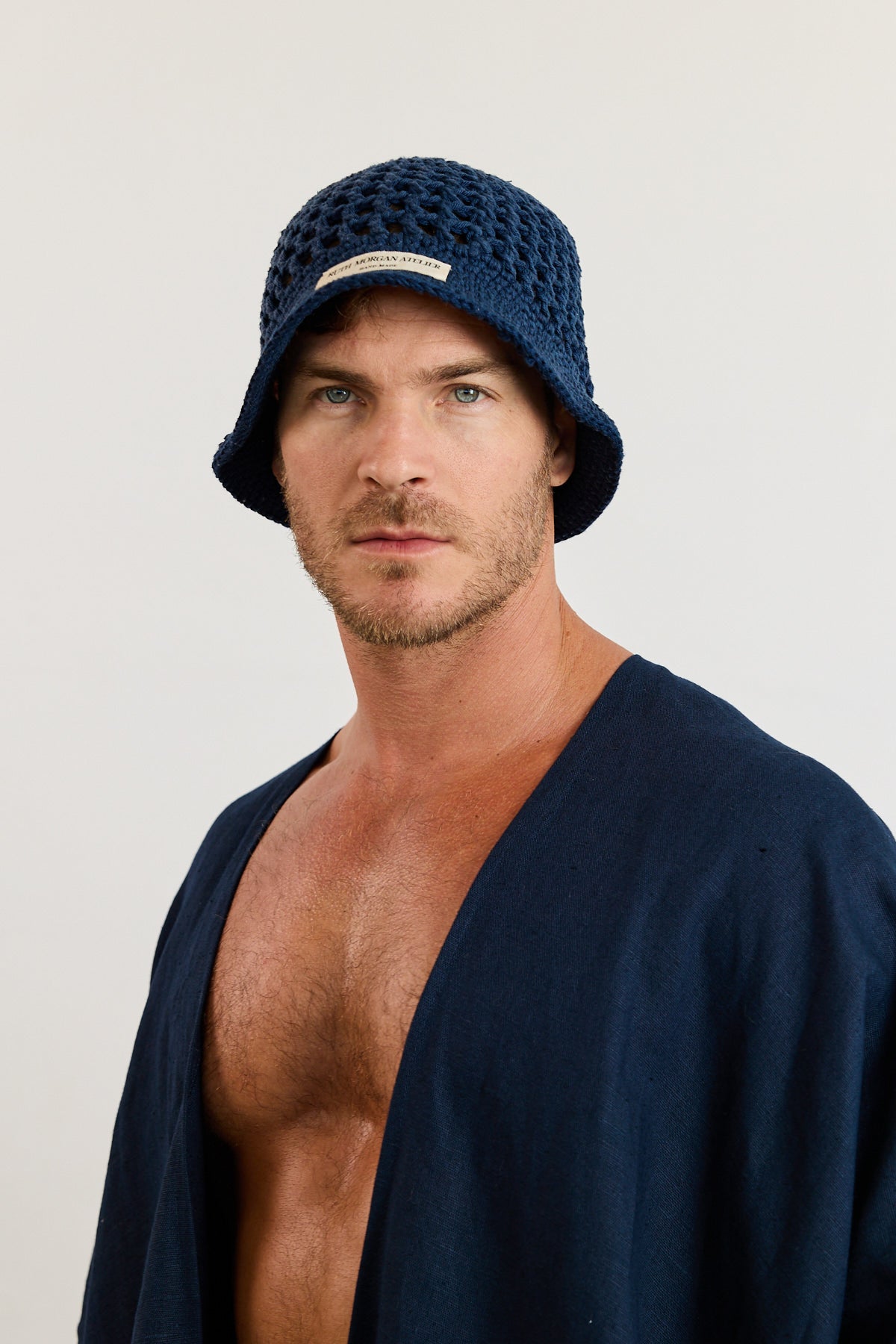 Navy Crochet Bucket Hat