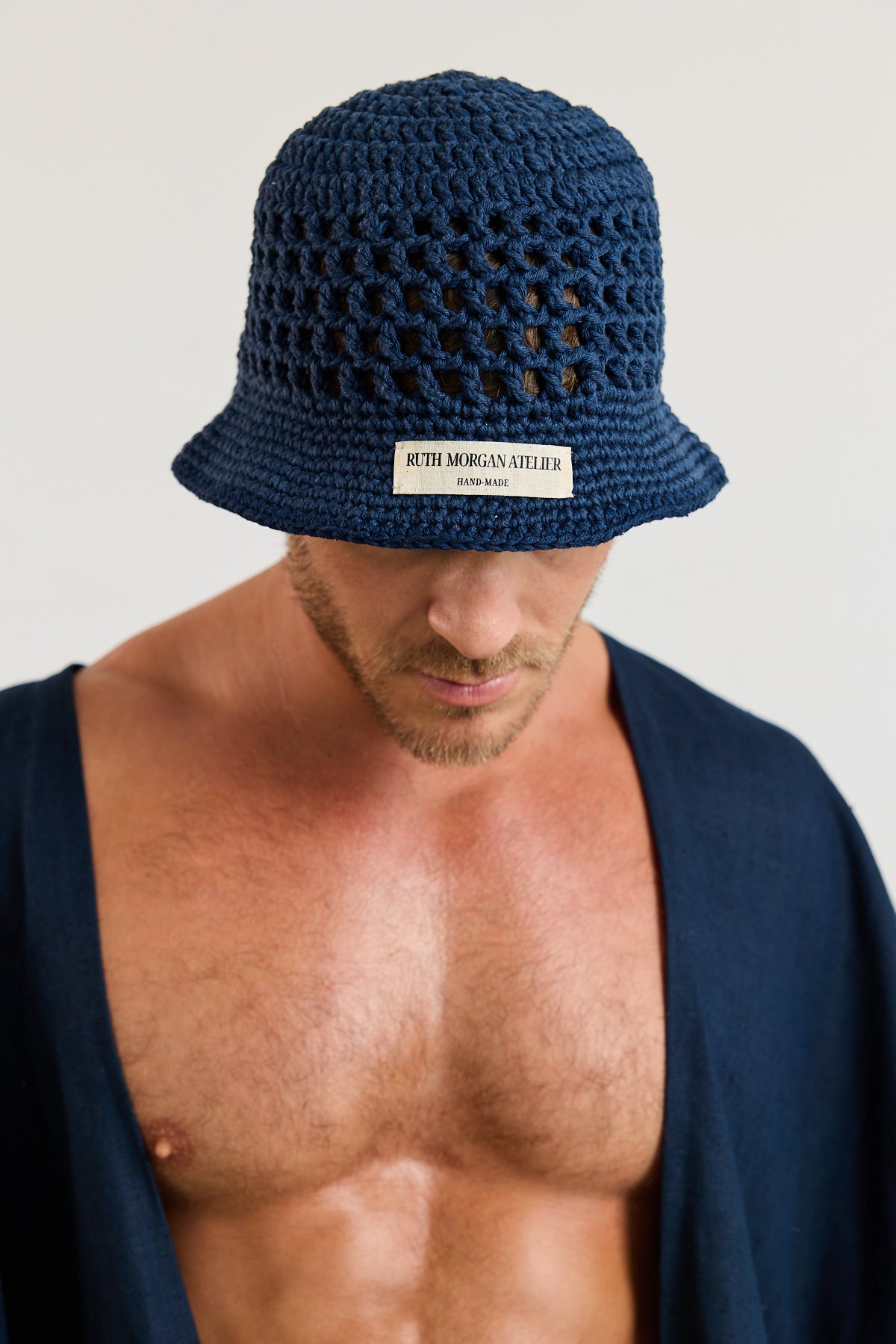 Navy Crochet Bucket Hat