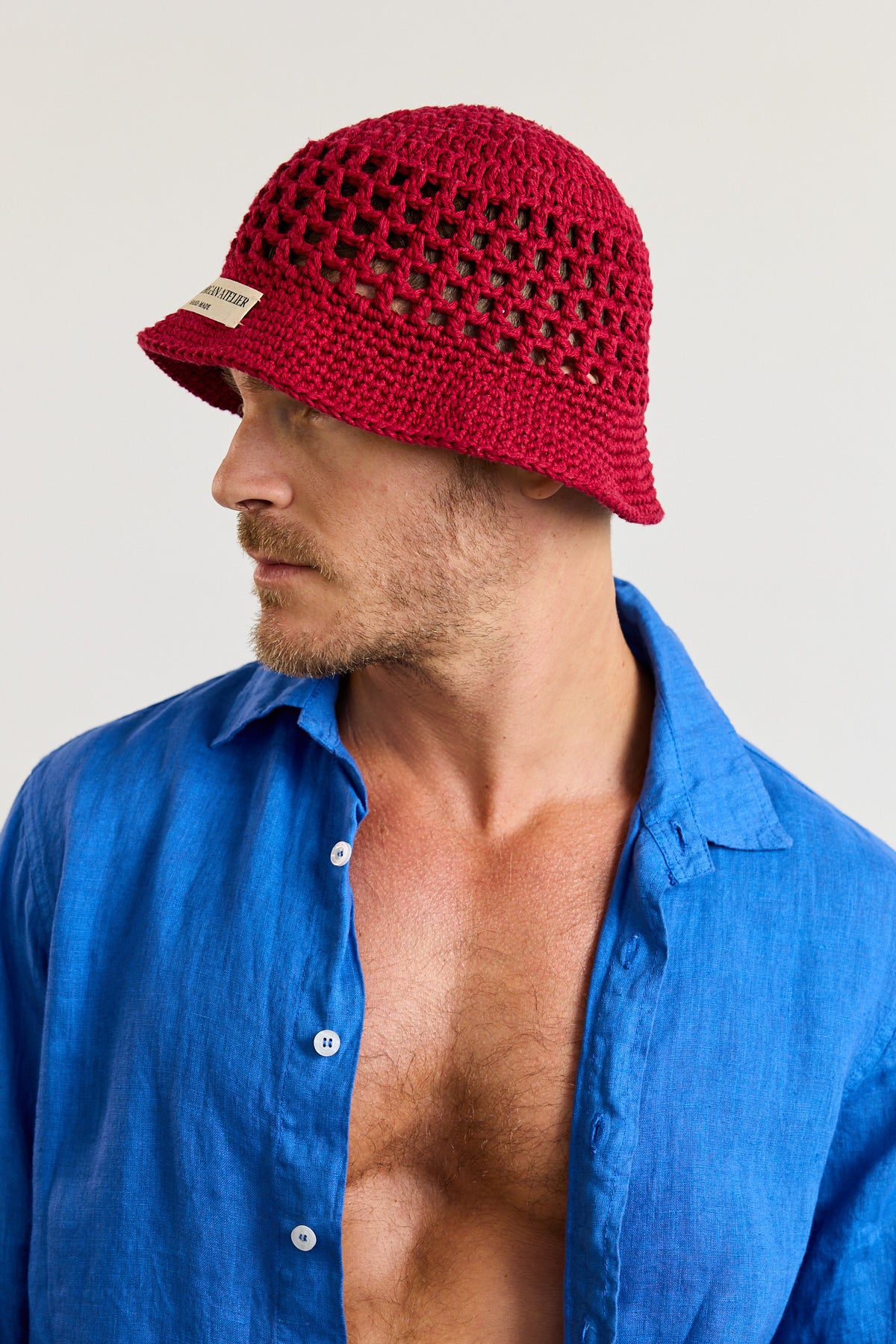 Burgundy Crochet Bucket Hat