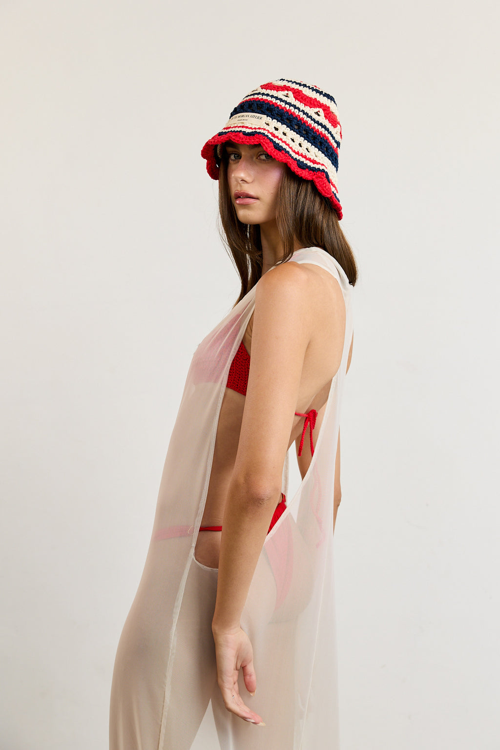 White Sheer Backless Beach Dress