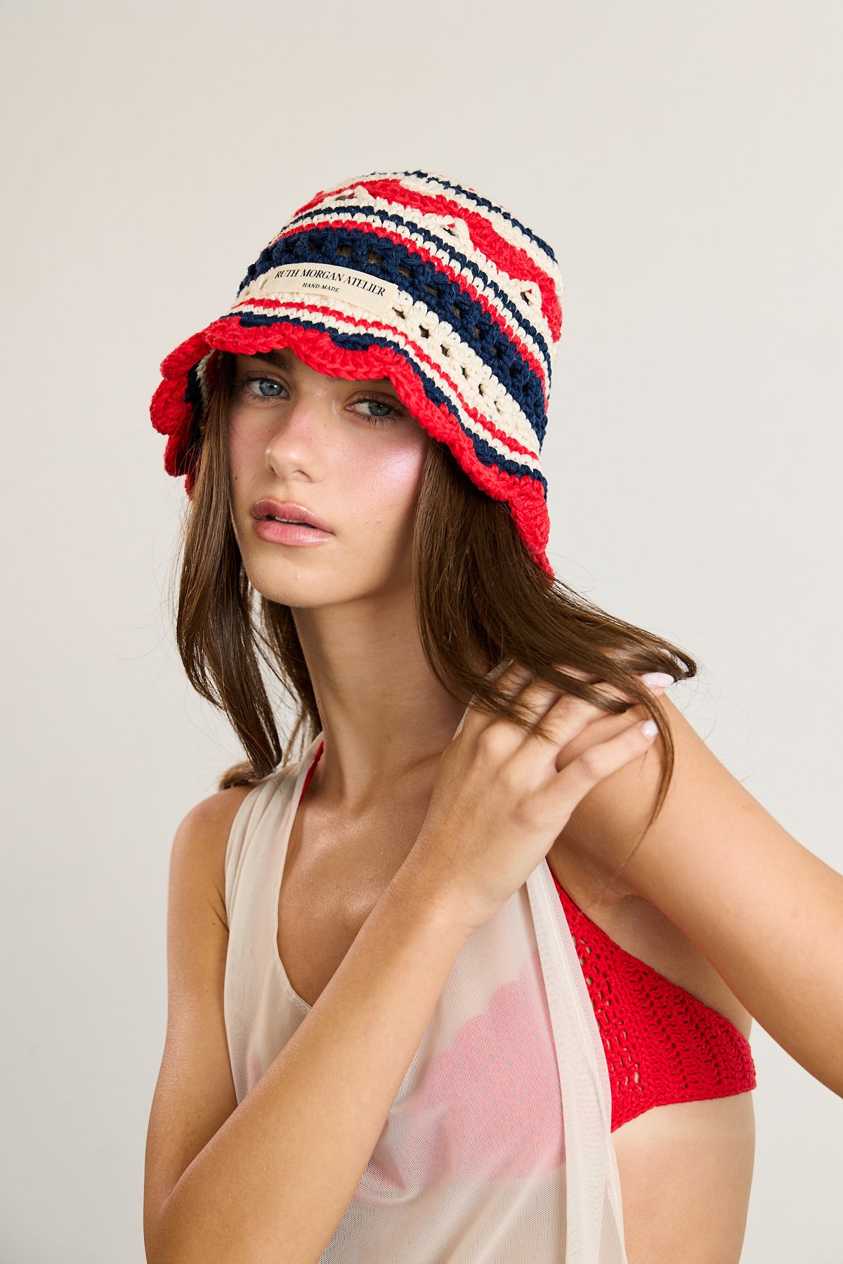 Nautical Shell Crochet Bucket Hat