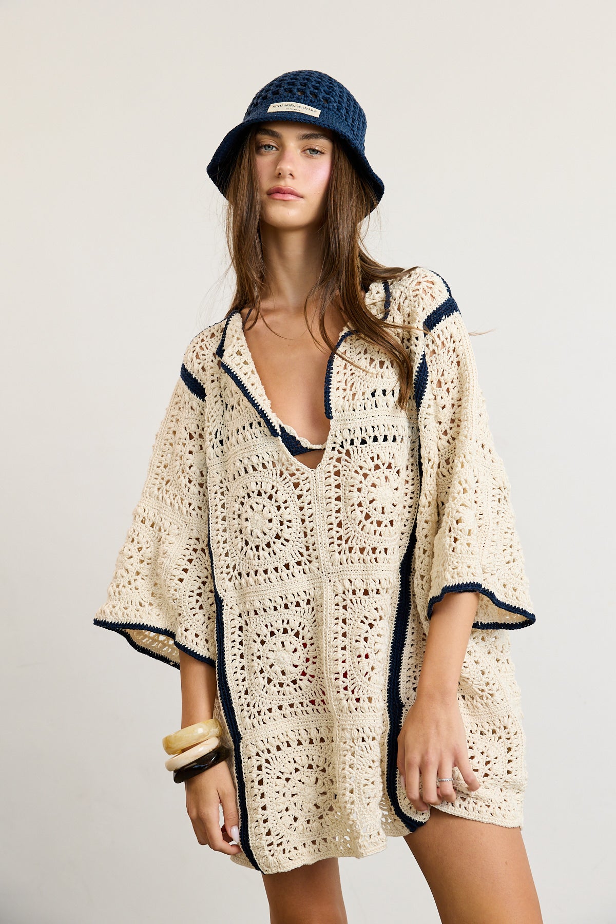 Navy Crochet Bucket Hat