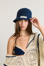 Navy Crochet Bucket Hat